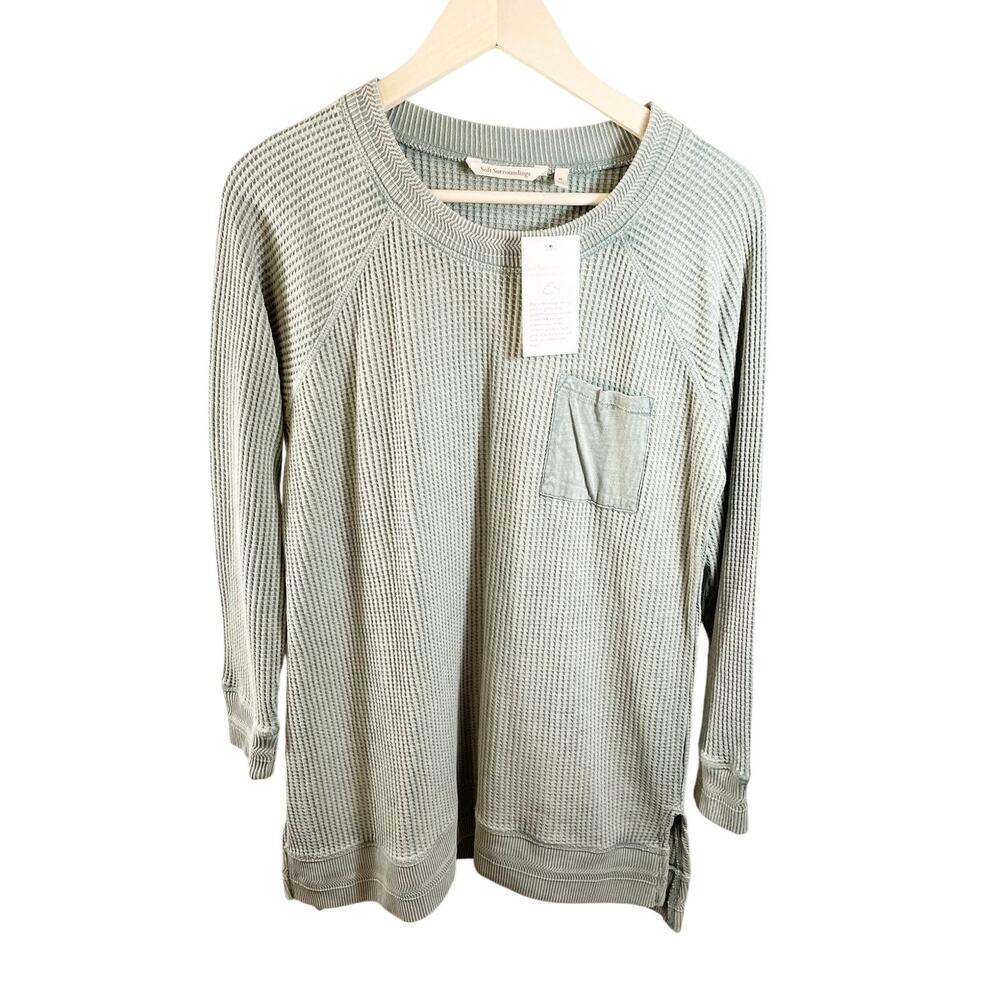NWT Soft Surroundings Waffle Knit Top Size M